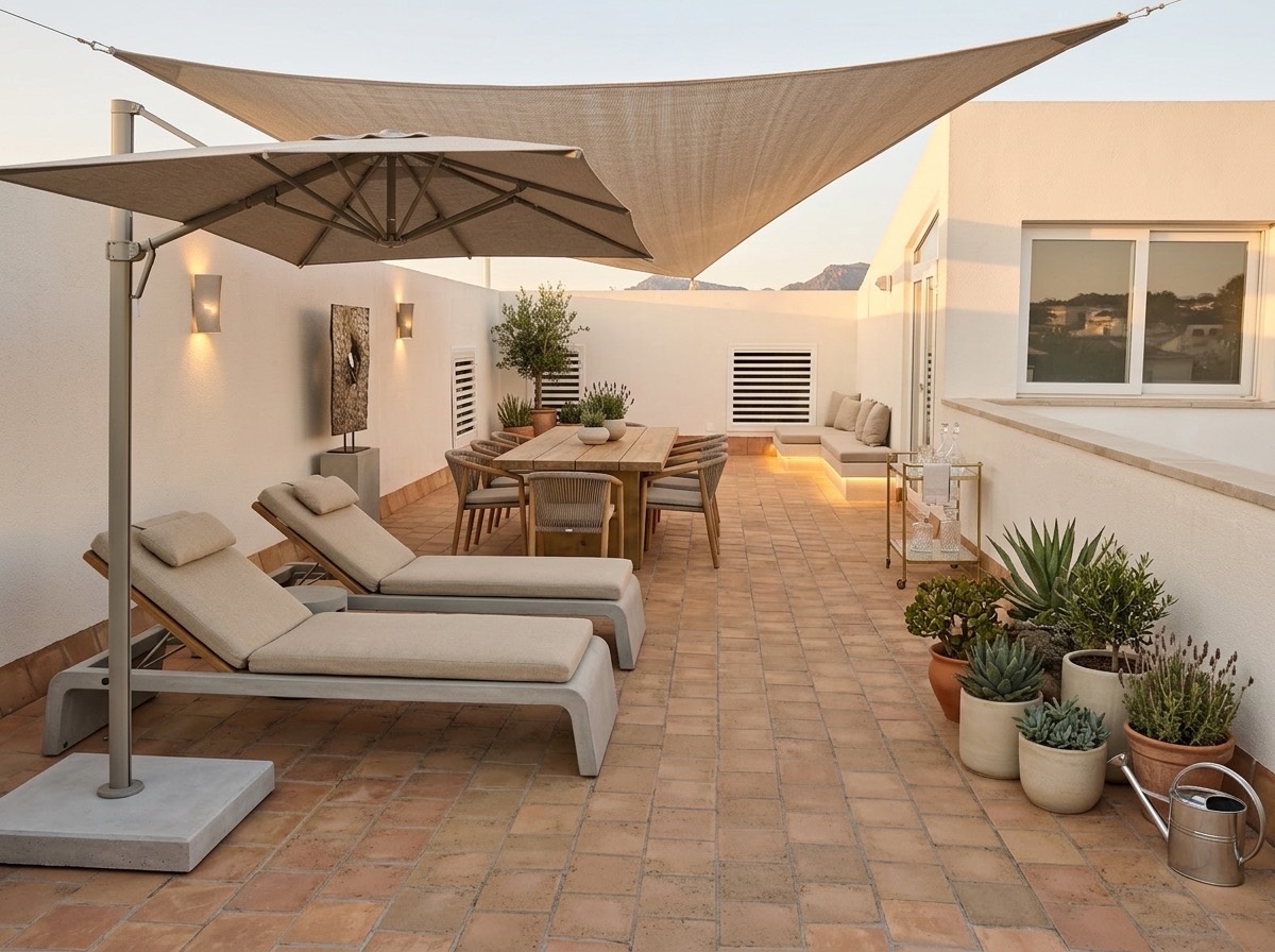 Dachterrasse, neu eingerichtet