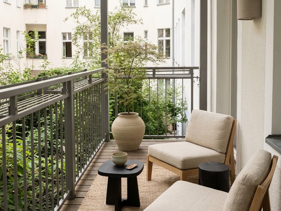 Kleiner Balkon, neu eingerichtet